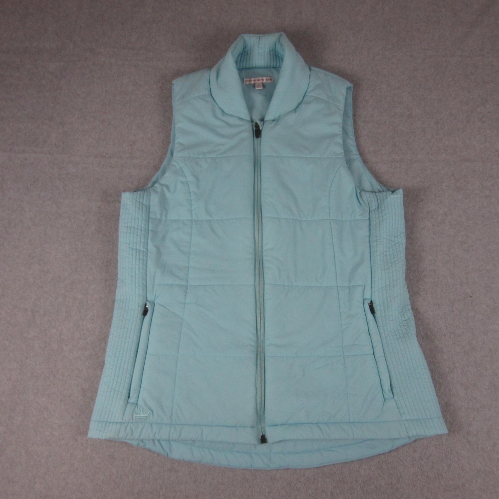 Peter Millar Vest Womens M‎ Light Blue Puffer Full Zip Quilted Lightweight Golf